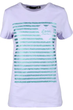 Moschino Top, Dame, Lilla, 2XS, Bomuld, Tshirt
