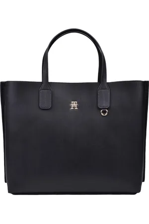 Tommy Hilfiger Taske, Dame, Sort, ONE SIZE, Uld, Satchel Taske med Lynlås Lukning