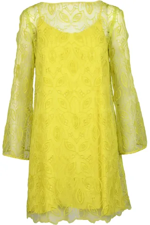 Max Mara Kjole, Dame, Gul, M, Polyester, Kvindedragt