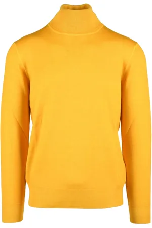 KANGRA CASHMERE Strik, Herre, Gul, M, Uld, Maglia