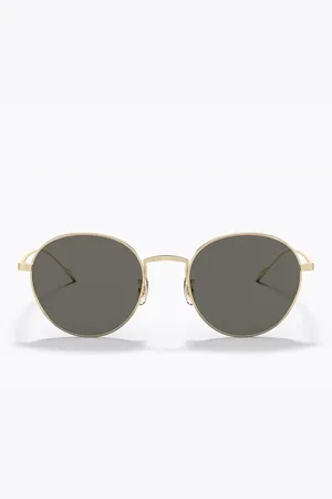 Oliver Peoples Tilbehør, unisex, Gul, 50 MM, Uld, Altair Solbriller Titanium Guld Grøn