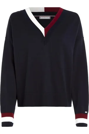 Tommy Hilfiger Strik, Herre, Blå, S, Dame Navy Gs Co V-Nk Sweater