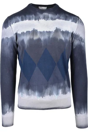BALLANTYNE Strik, Herre, Blå, XL, Bomuld, Maglia