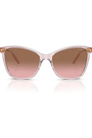 vogue Tilbehør, Dame, Lyserød, 56 MM, Nylon, Rosa Oversized Solbriller med Gradient Linser