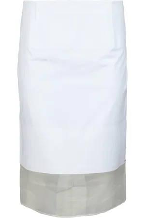 Sportmax Nederdel, Dame, Hvid, S, Bomuld, Nederdel