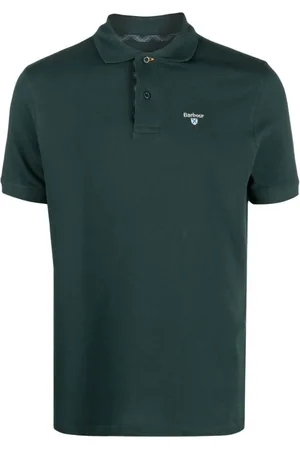 Barbour Top, Herre, Grøn, 2XL, Bomuld, Grøn Bomuldspolo Skjorte Broderet Logo
