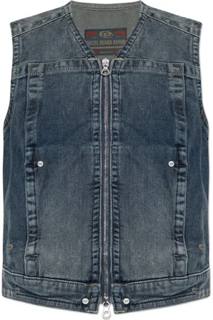 Diesel Jakke, Dame, Blå, S, Denim, Denim vest De-Proof-Re