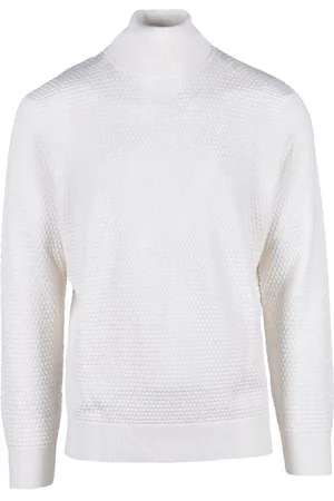 KANGRA CASHMERE Strik, Herre, Hvid, 2XL, Uld, Merino uld sweater