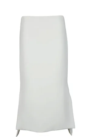 Sportmax Nederdel, Dame, Hvid, 2XS, Polyester, Lang Adelfi Nederdel med Lynlås Lukning