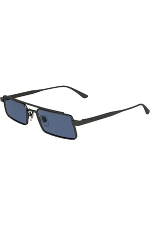 Calvin Klein Tilbehør, unisex, Grå, 55 MM, Uld, Stilfulde solbriller med blå linser