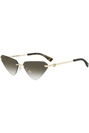 Dsquared2 Tilbehør, Dame, Gul, 63 MM, Rimless Cat-Eye Solbriller med Gradientlinser