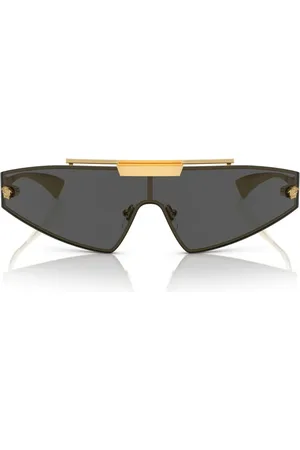VERSACE Tilbehør, unisex, Gul, 44 MM, Uld, Stilfulde solbriller med udskiftelige linser