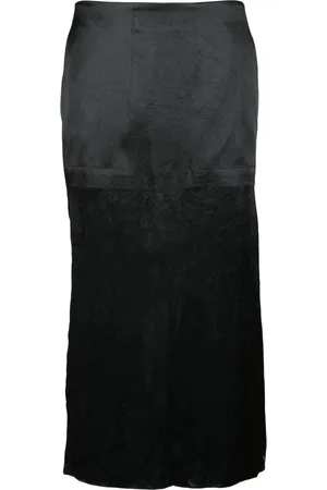 Sportmax Nederdel, Dame, Sort, XS, Lang Valette Nederdel med Lynlåslommer