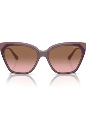 vogue Tilbehør, Dame, Lyserød, 57 MM, Lilla Oversized Solbriller med Lyserøde Linser