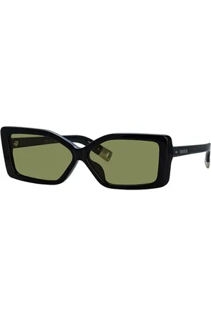 Jacquemus Tilbehør, unisex, Sort, 60 MM, Strand solbriller grønne linser