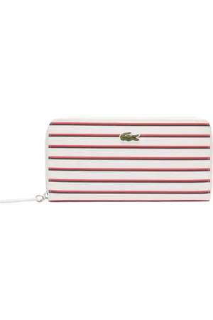 Lacoste Tilbehør, Dame, Flerfarvet, ONE SIZE, Stribet lynlåspung Roland Garros kollektion