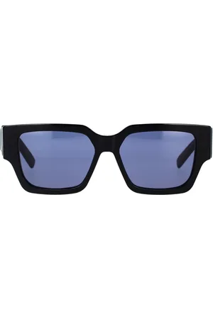Dior Tilbehør, unisex, Sort, 55 MM, Firkantet Sorte Solbriller med Lenticular Print