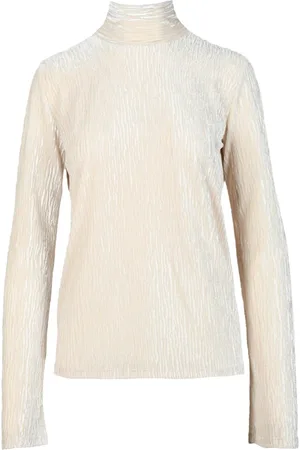 FORTE FORTE Strik, Dame, Hvid, XL, Uld, Elegant Strikbluse med Strækbart Stof