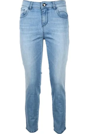 SEMICOUTURE Jeans, Dame, Blå, W28, Bomuld, Stilfulde Jeans med Bomuld og Elastan