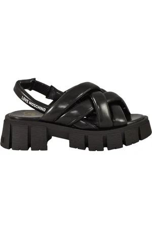 Moschino Sko, Dame, Sort, 40 EU, Elastisk Sandal med Gummisål