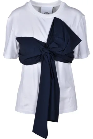 ERIKA CAVALLINI Top, Dame, Hvid, M, Uld, Stilfuldt T-shirt i polyamidestof