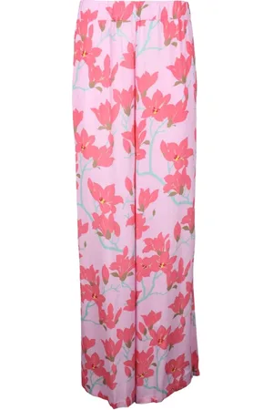 SEMICOUTURE Bukser, Dame, Lyserød, S, Chiffon, Chiffon Wide Leg Bukser med Lommer