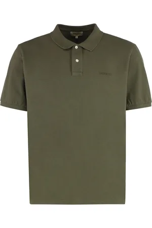 Woolrich Top, Herre, Grøn, L, Bomuld, Bomuld Polo Skjorte med Ribkanter