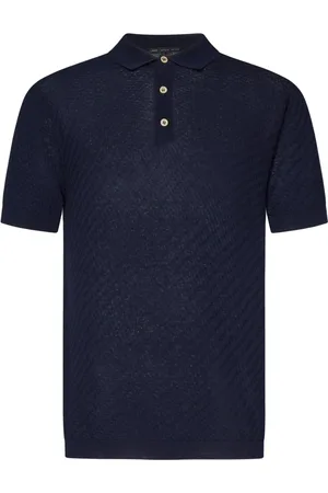 LOW BRAND Top, Herre, Blå, S, Bomuld, Blå Polo Skjorte 100% Bomuld Kortærmet