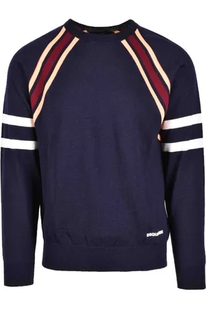 Dsquared2 Strik, Herre, Blå, XL, Uld, Uldstrik Trøje