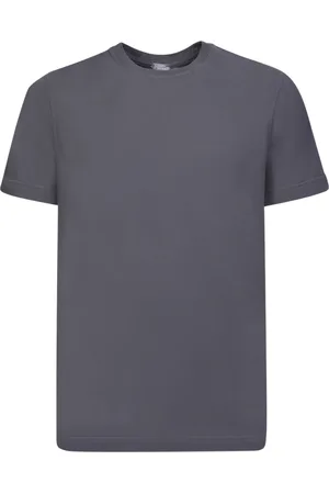 ZANONE Top, Herre, Grå, M, Bomuld, Grå Minimalistisk Rund Hals T-Shirt