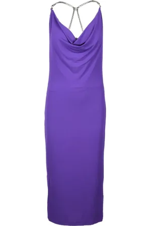 Patrizia Pepe Kjole, Dame, Lilla, M, Elegant Kjole med Acetatblanding