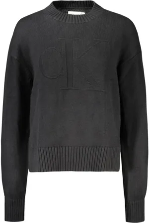 Calvin Klein Strik, Dame, Sort, L, Bomuld, Langærmet sweater