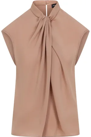 Giorgio Armani Top, Dame, Lyserød, 2XL, Rød Ler Skjorte
