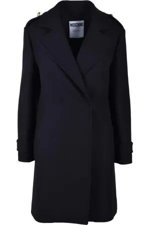 Moschino Frakke, Dame, Sort, M, Uld, Elegant Frakke med Automatisk Lukning