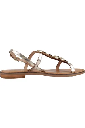 Geox Sko, Dame, Gul, 38 EU, Uld, Stilfulde flade sandaler til kvinder