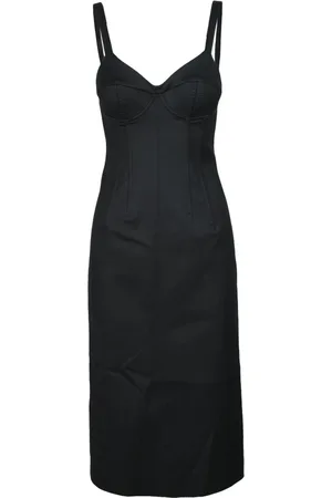 Sportmax Kjole, Dame, Sort, 2XS, Bomuld, Bomuld Elastan Kjole til Kvinder
