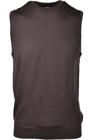 ALPHA STUDIO Strik, Herre, Brun, M, Uld, Merino Uld Pullover Sweater