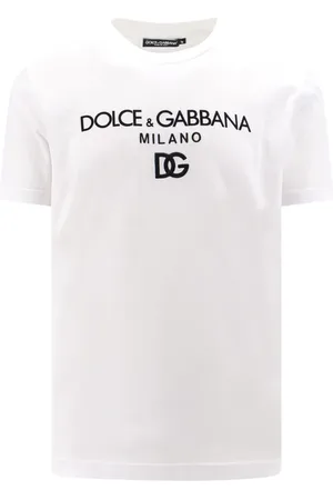 Dolce & Gabbana Top, Herre, Hvid, XL, Bomuld, Logo Print T-shirts og Polos