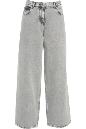 Kaos Jeans, Dame, Grå, L, Bomuld, Højtaljede Brede Ben Grå Jeans