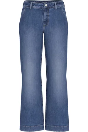 Guess Jeans, Dame, Blå, W28, Uld, Zoya Wide Leg Crop Jeans