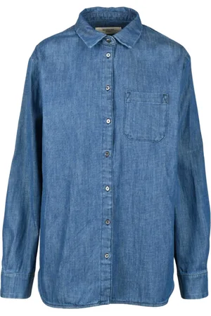 Max Mara Bluser & Skjorter, Dame, Blå, L, Bomuld, Bomuldsskjorte Ofride Stil