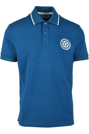 Bikkembergs Top, Herre, Blå, L, Bomuld, Bomuld Elastan Polo Skjorte
