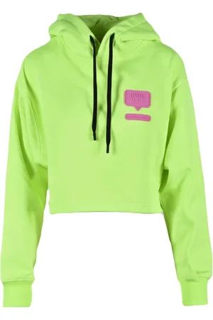 Chiara Ferragni Sweathshirts & Hoodies, Dame, Grøn, XS, Bomuld, Kort Sweatshirt - Polyester Bomuld Blanding