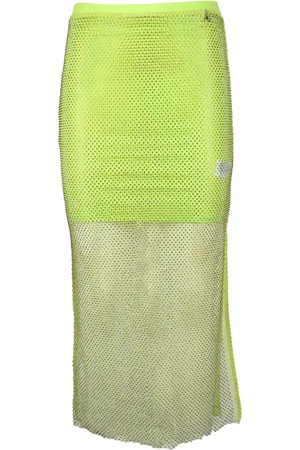 Patrizia Pepe Nederdel, Dame, Grøn, M, Polyester, Paillet Mesh Nederdel med Elastik Talje