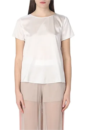 Giorgio Armani Bluser & Skjorter, Dame, Hvid, M, Uld, Stilfuld TOP