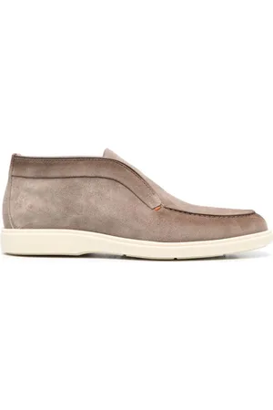 santoni Sko, Herre, Grå, 43 EU, Læder, Grå Læder Sandaler til Mænd