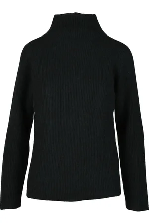 Fabiana Filippi Strik, Dame, Sort, M, Uld, Raglan Høj Hals Sweater