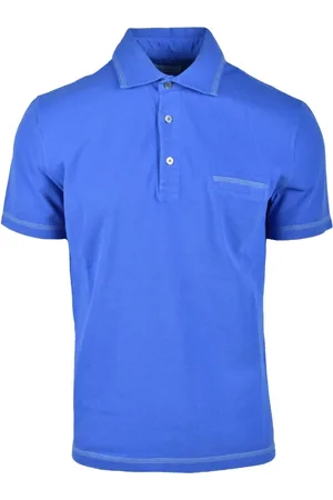 BALLANTYNE Top, Herre, Blå, M, Bomuld, Bomuld Polo Skjorte