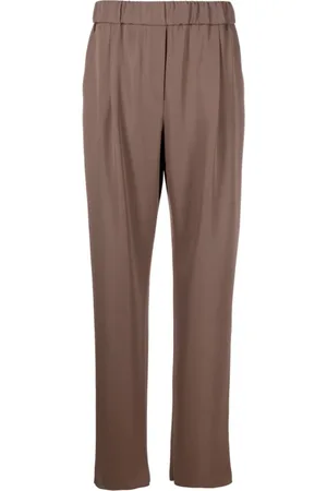 Giorgio Armani Bukser, Dame, Brun, L, Uld, Stilfulde bukser