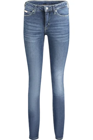 Calvin Klein Jeans, Dame, Blå, W28 L32, Denim, Denim Skinny Jeans Blå Vasket Logo